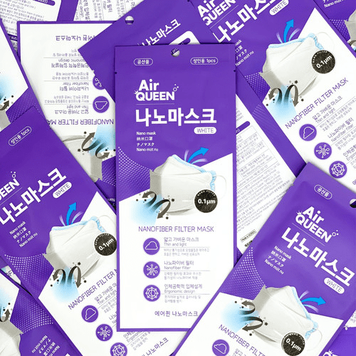 Air queen Nano Mask 3-Layer Nano-Filter Face Mask for Adults, Lightweight and Breathable with Soft and Elastic Ear Loop, Reusable (White) 100pcs - Image 11