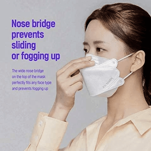 Air queen Nano Mask 3-Layer Nano-Filter Face Mask for Adults, Lightweight and Breathable with Soft and Elastic Ear Loop, Reusable (White) 100pcs - Image 4