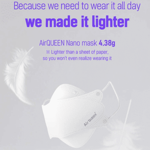 Air queen Nano Mask 3-Layer Nano-Filter Face Mask for Adults, Lightweight and Breathable with Soft and Elastic Ear Loop, Reusable (White) 100pcs - Image 7